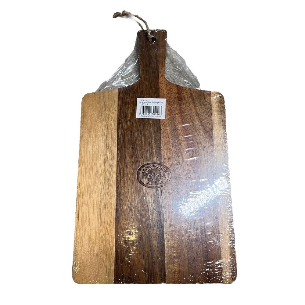 New Cordon Blue Acacia Wood Slate Cutting Board Serving Tray Charcuterie Board